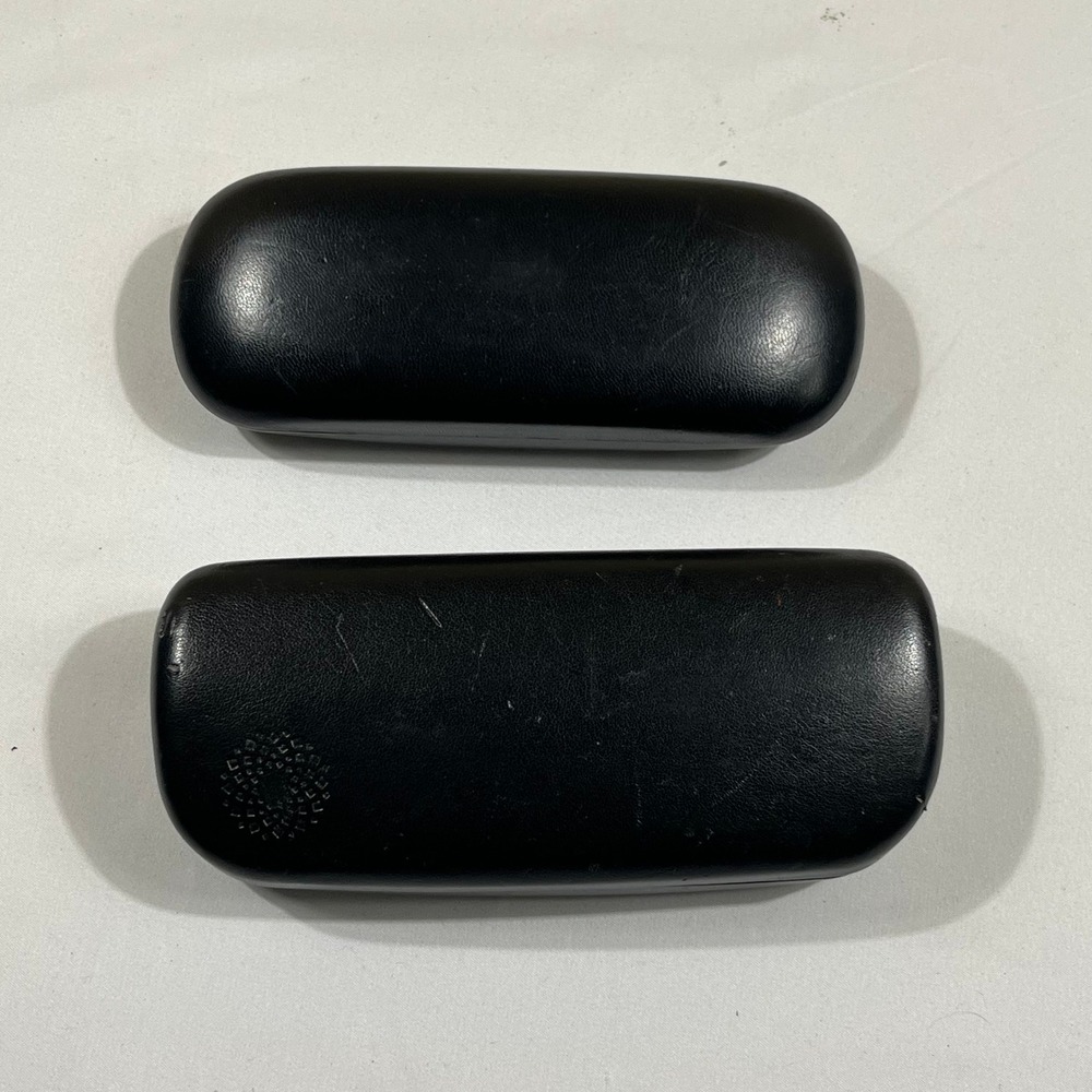 Clamshell Glasses Case Set of 2 Black Hardshell Travel Eyewear Protection